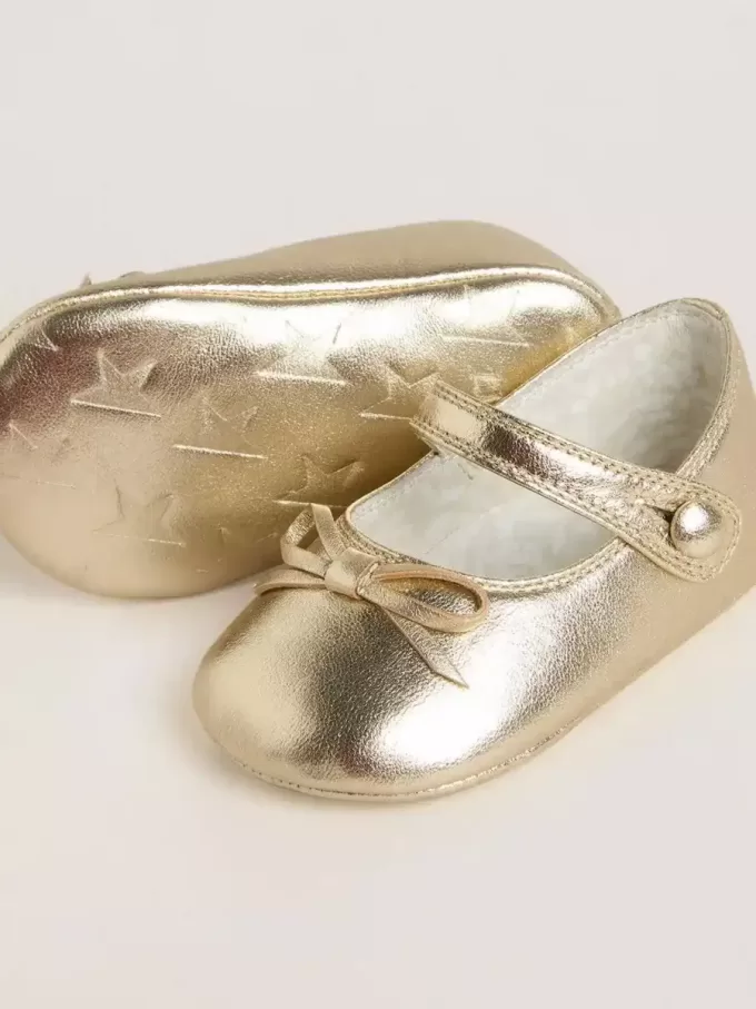 Sofi Baby-ballerinaskor i guldmetalliskt läder Sofi Baby-ballerinaskor i guldmetalliskt läder