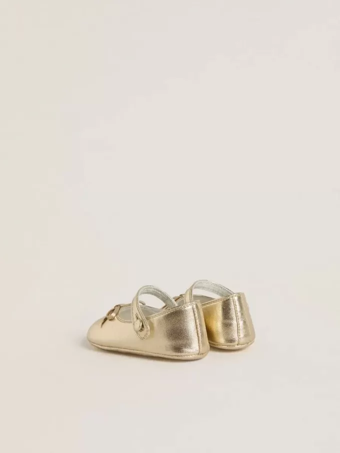 Sofi Baby-ballerinaskor i guldmetalliskt läder Sofi Baby-ballerinaskor i guldmetalliskt läder