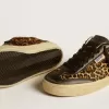 Soul Star i leopardmönstrat ponnyläder med svart nappa läderklack och insatser