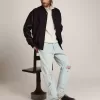 Space-Star Sabot-skor för herr i quiltad svart nylon med shearlingfoder