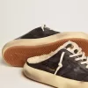 Space-Star Sabot-skor för herr i quiltad svart nylon med shearlingfoder