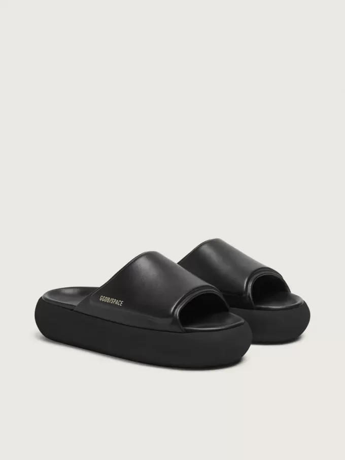 Space-Star Slide slip-ons för herr i svart läder