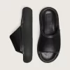 Space-Star Slide slip-ons för herr i svart läder