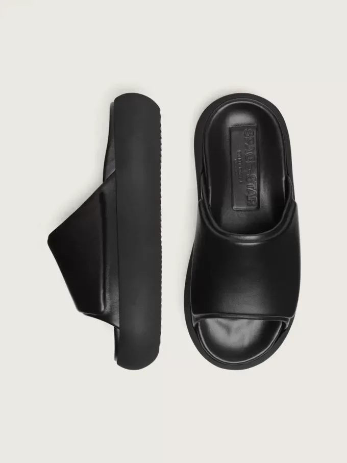 Space-Star Slide slip-ons för herr i svart läder