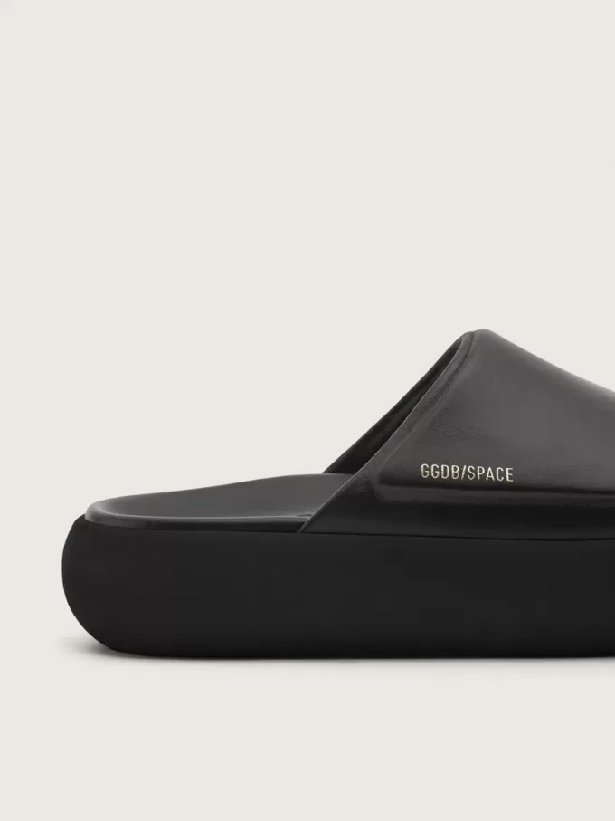 Space-Star Slide slip-ons för herr i svart läder