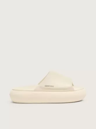 Space-Star Slide slip-ons för herr i vitt läder