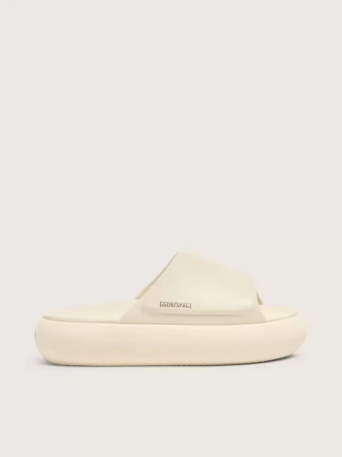 Space-Star Slide slip-ons för herr i vitt läder Space-Star Slide slip-ons för herr i vitt läder