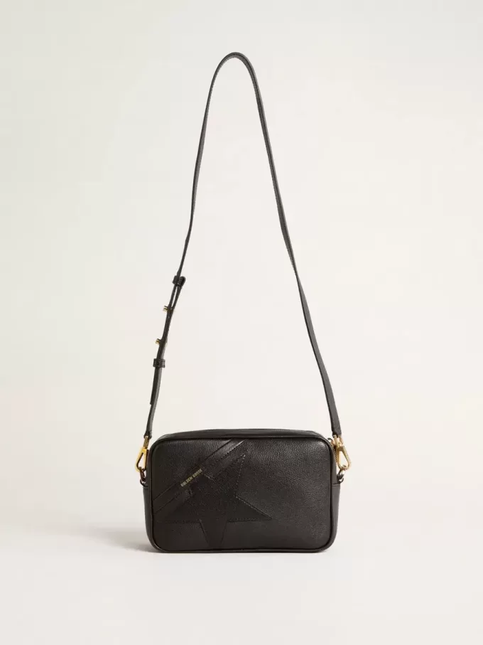 Star Bag i svart läder med ton-i-ton-stjärna Star Bag i svart läder med ton-i-ton-stjärna