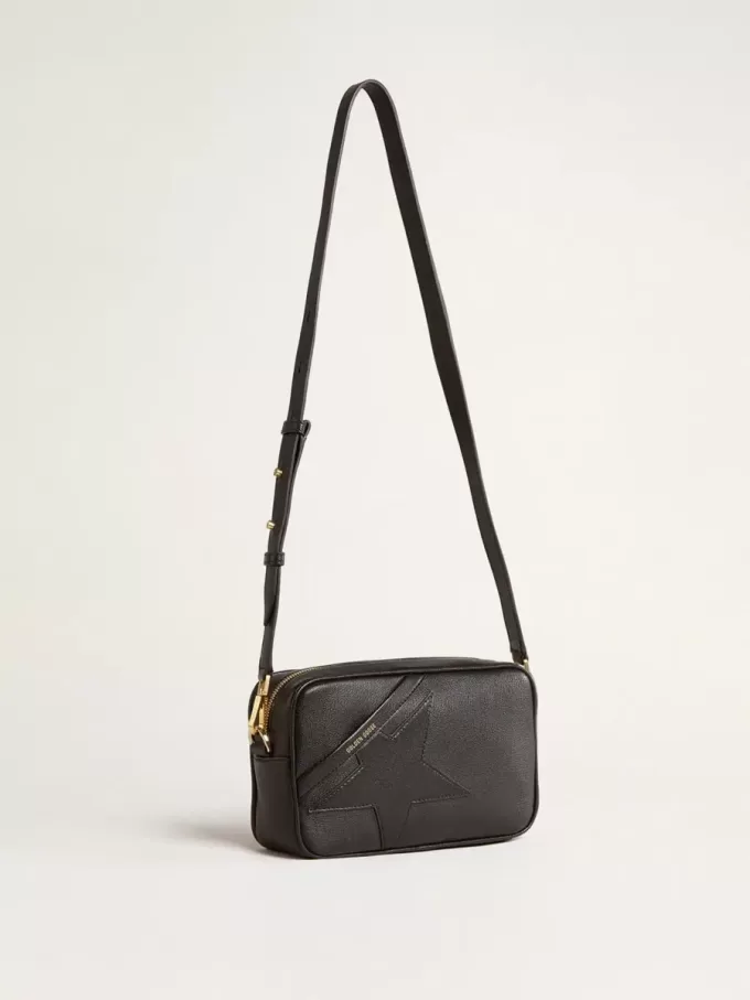 Star Bag i svart läder med ton-i-ton-stjärna Star Bag i svart läder med ton-i-ton-stjärna