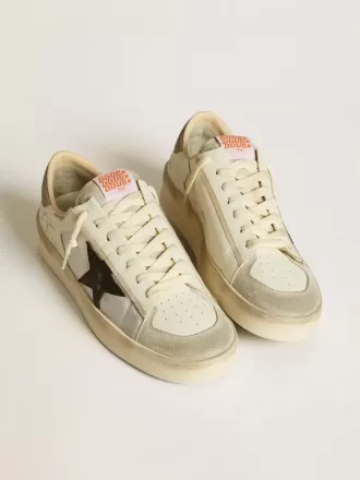 Stardan för herr i läder och nylon med svart läderstjärna och nubuckklackflik