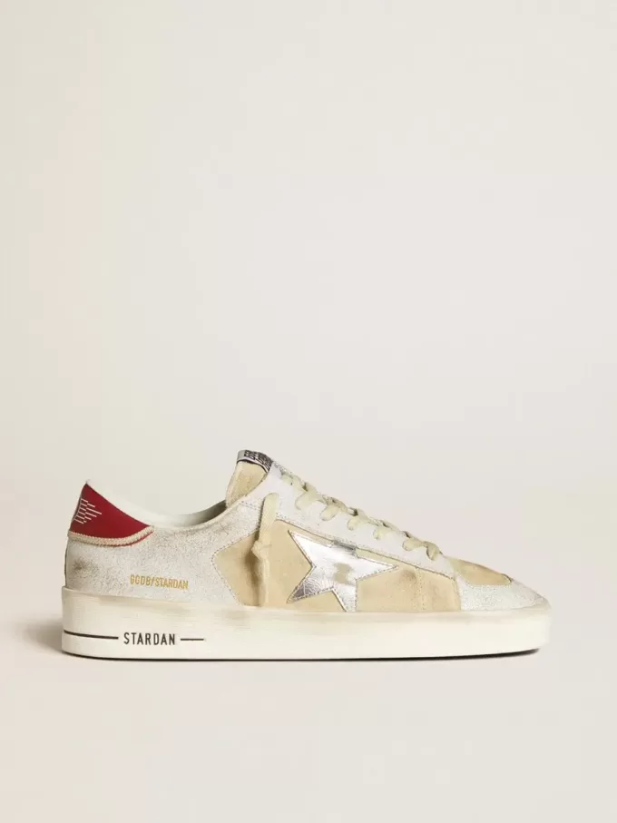 Stardan för herr i nubuck och krackelerat läder med silvermetallisk läderstjärna Stardan för herr i nubuck och krackelerat läder med silvermetallisk läderstjärna