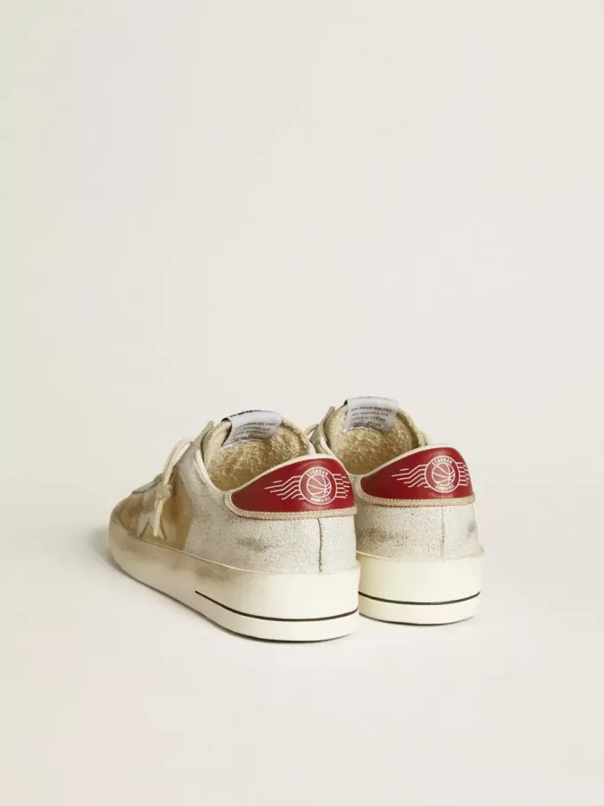 Stardan för herr i nubuck och krackelerat läder med silvermetallisk läderstjärna Stardan för herr i nubuck och krackelerat läder med silvermetallisk läderstjärna