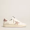 Stardan sneakers med rosa texturerad läderstjärna och hälflik Stardan sneakers med rosa texturerad läderstjärna och hälflik