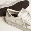 Stardan sneakers med silvermetallisk läderstjärna och hälflik Stardan sneakers med silvermetallisk läderstjärna och hälflik