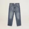 Stretchjeans för pojkar i blå denim