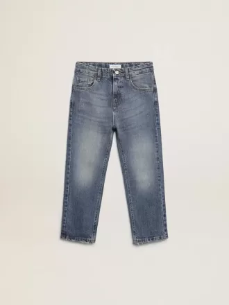Stretchjeans för pojkar i blå denim