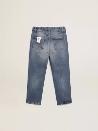 Stretchjeans för pojkar i blå denim