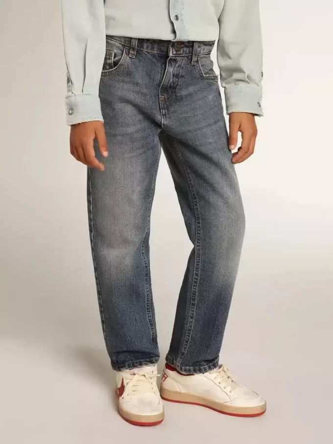 Stretchjeans för pojkar i blå denim