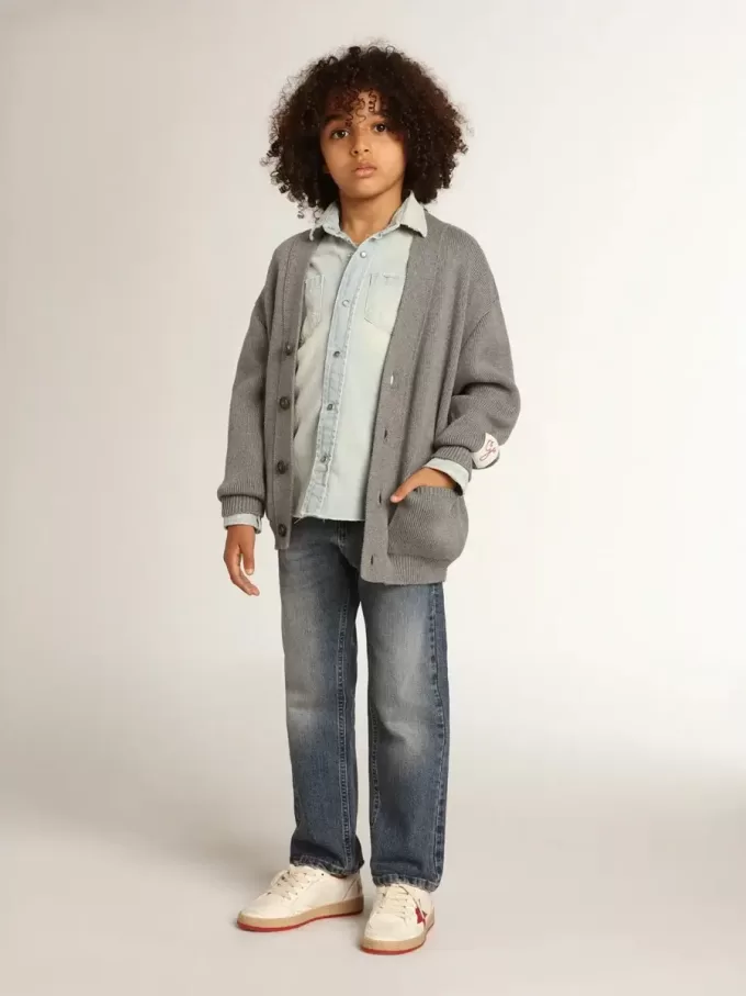 Stretchjeans för pojkar i blå denim