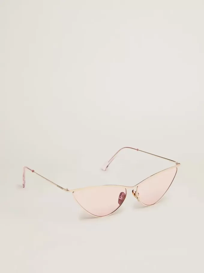 Sunframe i cat-eye-stil med rosa båge och glas