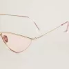 Sunframe i cat-eye-stil med rosa båge och glas