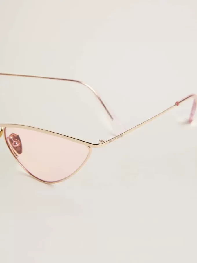 Sunframe i cat-eye-stil med rosa båge och glas