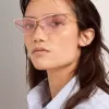 Sunframe i cat-eye-stil med rosa båge och glas