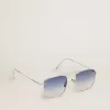 Sunframe Roger aviator-modell med silverfärgad båge