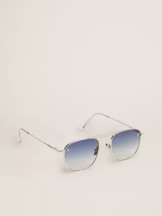 Sunframe Roger aviator-modell med silverfärgad båge