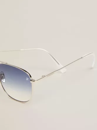 Sunframe Roger aviator-modell med silverfärgad båge