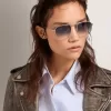 Sunframe Roger aviator-modell med silverfärgad båge