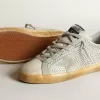 Super-Star för damer i åldrat vitt nubuck med Swarovski-kristaller Super-Star för damer i åldrat vitt nubuck med Swarovski-kristaller