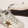 Super-Star för damer i nappaläder med guldglittrande stjärna och svart glittrande hälflik Super-Star för damer i nappaläder med guldglittrande stjärna och svart glittrande hälflik