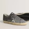 Super Star för damer med glitteröverdel och silvermetallisk läderstjärna