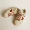 Super-Star för damer med läderstjärna och läderflik med krokodilmönster på hälen Super-Star för damer med läderstjärna och läderflik med krokodilmönster på hälen