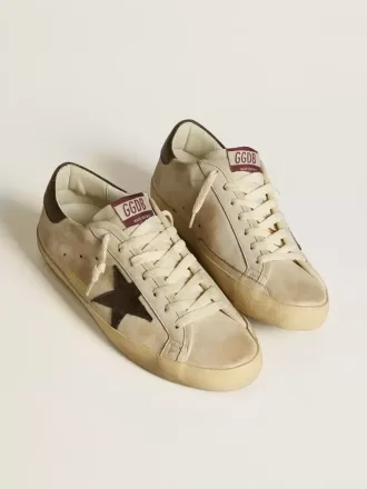 Super-Star för herr i läder med svart denimstjärna och svart läderflik på hälen