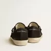 Super-Star för herr i svart nubuck med perforerad stjärna och svart nubuck-hälflik