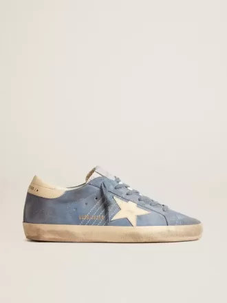 Super-Star i ljusblå mocka med beige läderstjärna och hälflik