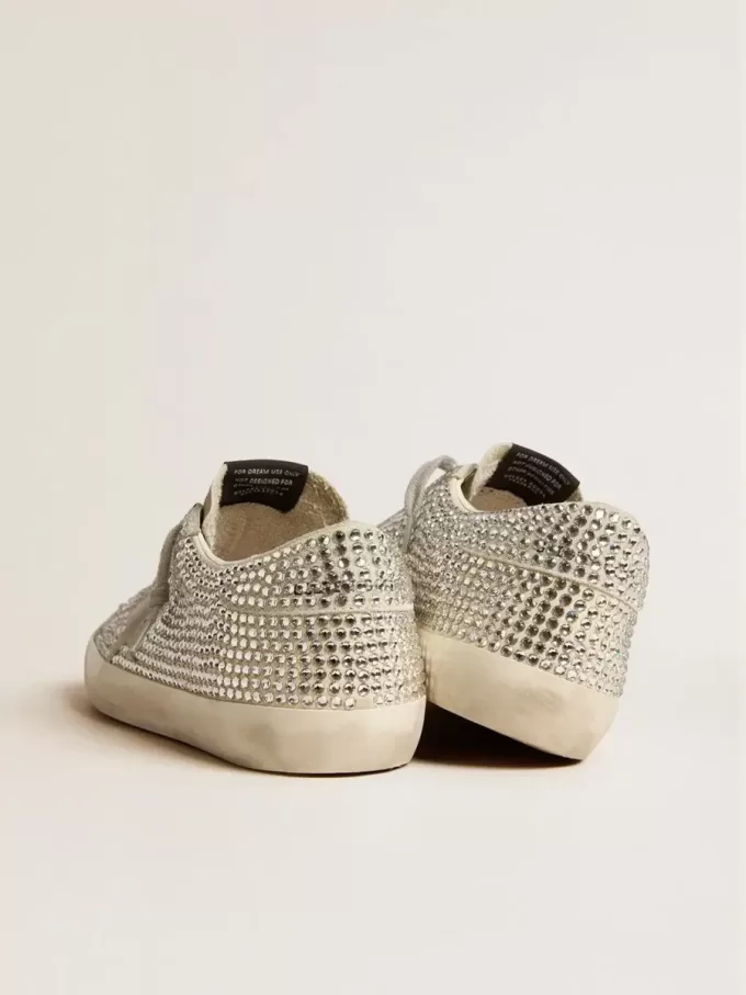 Super-Star i nubuck med Swarovski-kristaller och isgrå mockastjärna Super-Star i nubuck med Swarovski-kristaller och isgrå mockastjärna