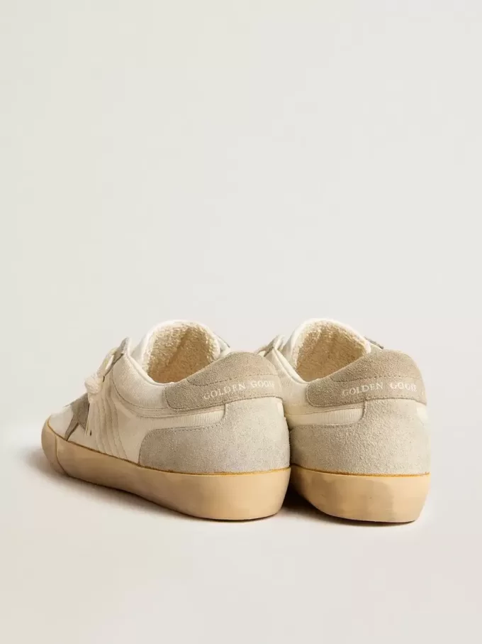 Super-Star LAB för herr i nylon med duvgrå stjärna och isgrå insatser i mocka Super-Star LAB för herr i nylon med duvgrå stjärna och isgrå insatser i mocka