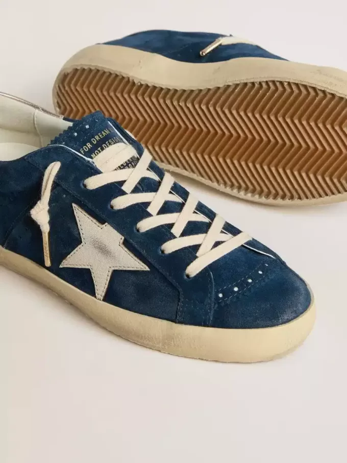 Super-Star LTD för damer i blå mocka med vit stjärna