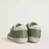 Super-Star LTD för damer i grönt nubuck med vit läderstjärna och hälflik Super-Star LTD för damer i grönt nubuck med vit läderstjärna och hälflik