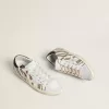 Super-Star LTD för damer i vitt ponnyläder med brunt glitter och vit mockastjärna Super-Star LTD för damer i vitt ponnyläder med brunt glitter och vit mockastjärna
