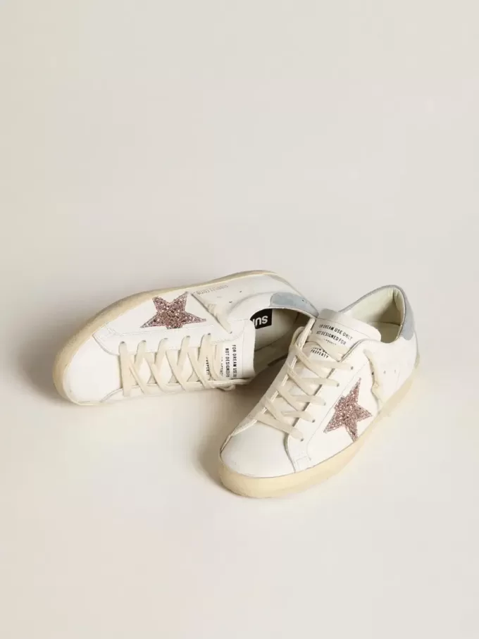 Super-Star LTD för damer med flerfärgad glitterstjärna och hälflik i mocka Super-Star LTD för damer med flerfärgad glitterstjärna och hälflik i mocka