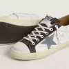 Super-Star LTD för damer med ljusblå mockastjärna och ljusblå canvas-hälflik Super-Star LTD för damer med ljusblå mockastjärna och ljusblå canvas-hälflik