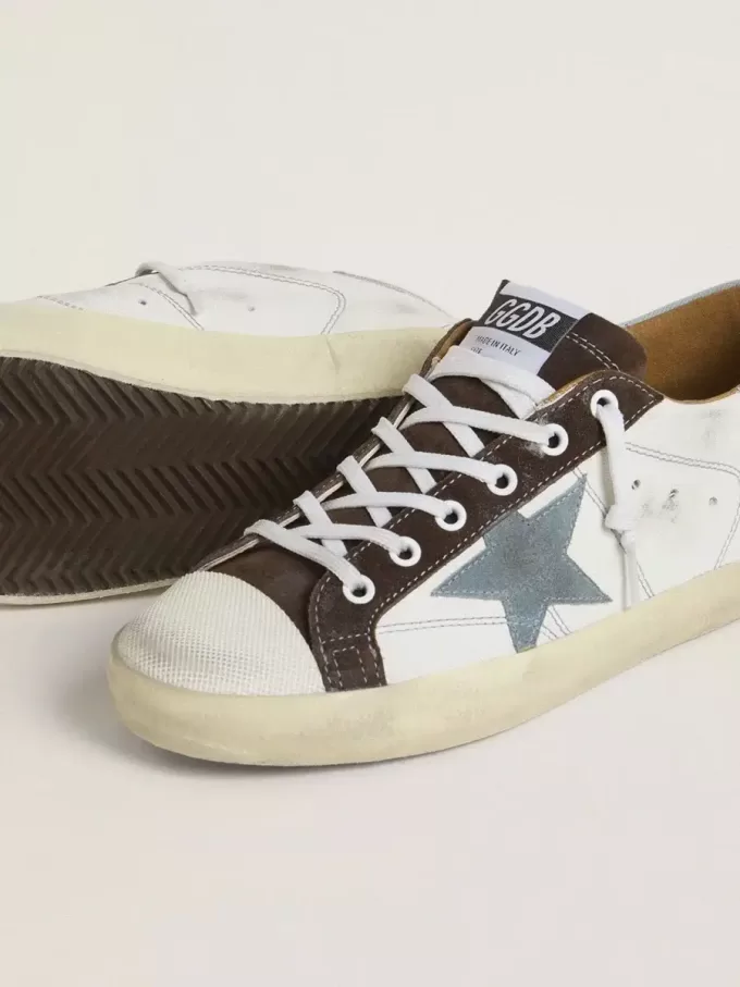 Super-Star LTD för damer med ljusblå mockastjärna och ljusblå canvas-hälflik Super-Star LTD för damer med ljusblå mockastjärna och ljusblå canvas-hälflik
