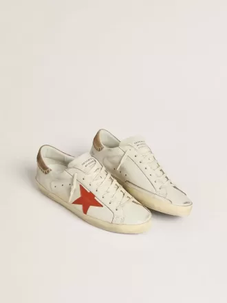 Super-Star LTD för herr i nappaläder med orange läderstjärna och tobaksfärgad mockalårflik Super-Star LTD för herr i nappaläder med orange läderstjärna och tobaksfärgad mockalårflik