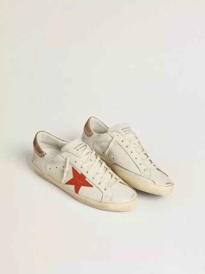 Super-Star LTD för herr i nappaläder med orange läderstjärna och tobaksfärgad mockalårflik Super-Star LTD för herr i nappaläder med orange läderstjärna och tobaksfärgad mockalårflik