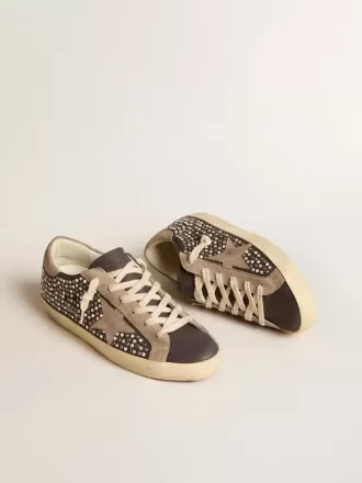 Super-Star LTD i grå nubuck med Swarovski-pärlor och stjärna i mocka