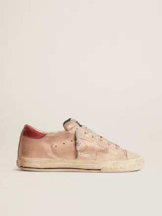 Super-Star LTD i rosa nubuck med perforerad stjärna och läderflik på hälen